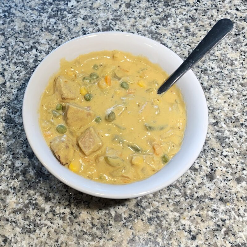 bowl of pot pie soup