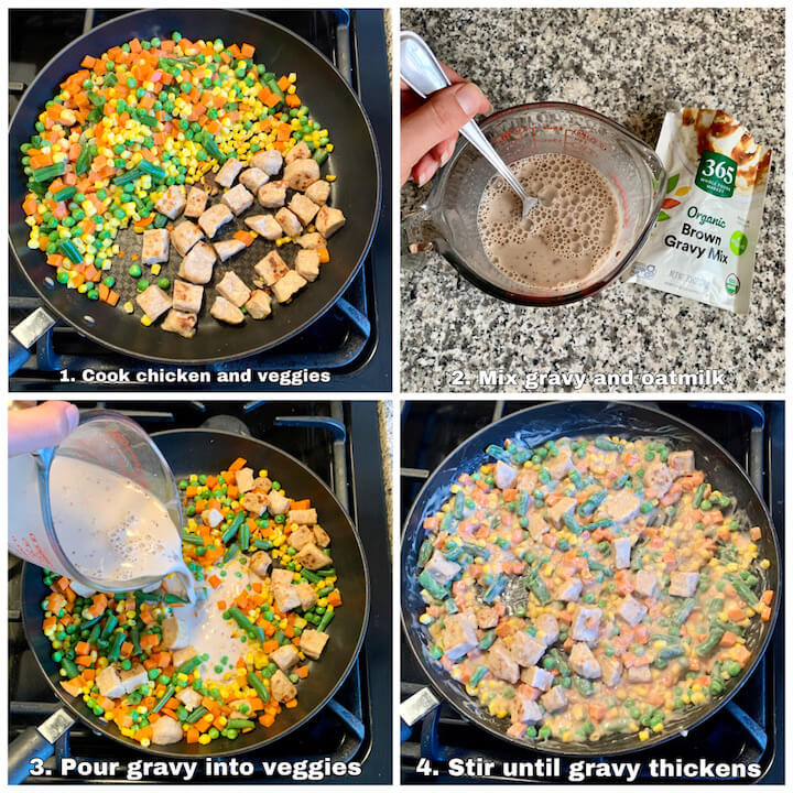 Vegan pot pie filling steps
