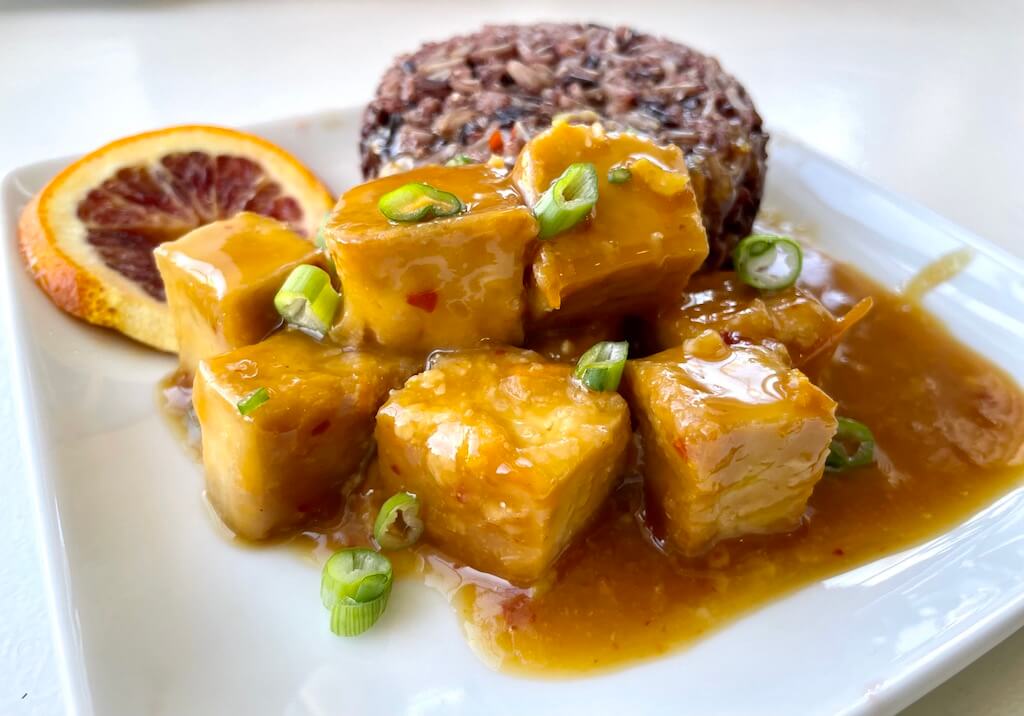 baked orange tofu