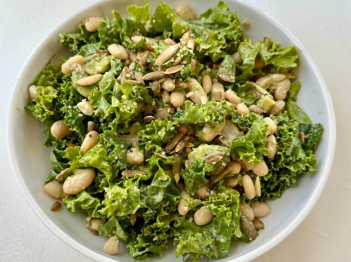 kale white bean avocado salad